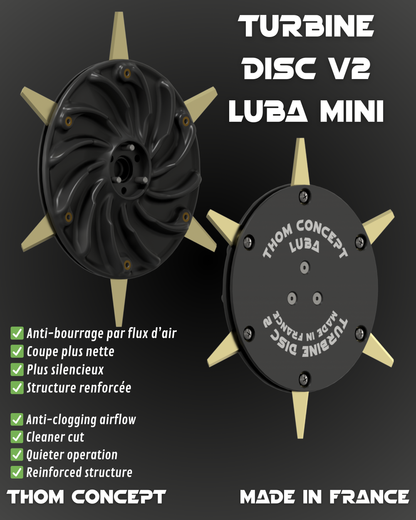 LUBA MINI Turbine V2 Cutting Disc – Anti-clogging cutting deck with reinforced deck covers 